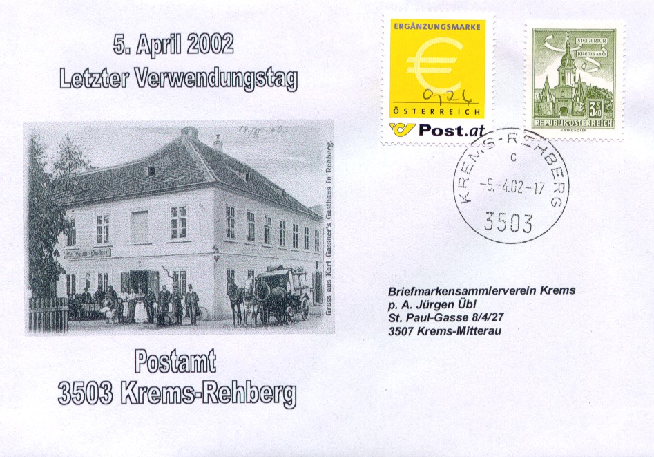 Schlieung Postamt 3503 Krems-Rehberg