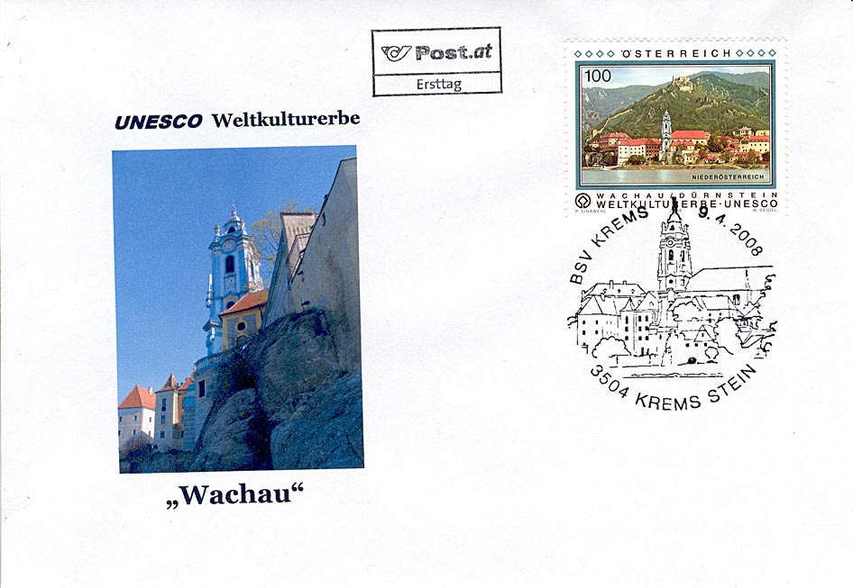 Ersttag der Sonderpostmarke 'UNESCO Weltkulturerbe - Wachau'