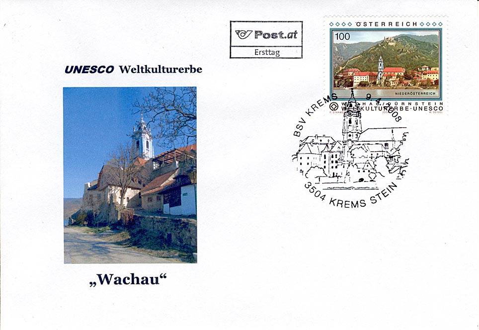 Ersttag der Sonderpostmarke 'UNESCO Weltkulturerbe - Wachau'