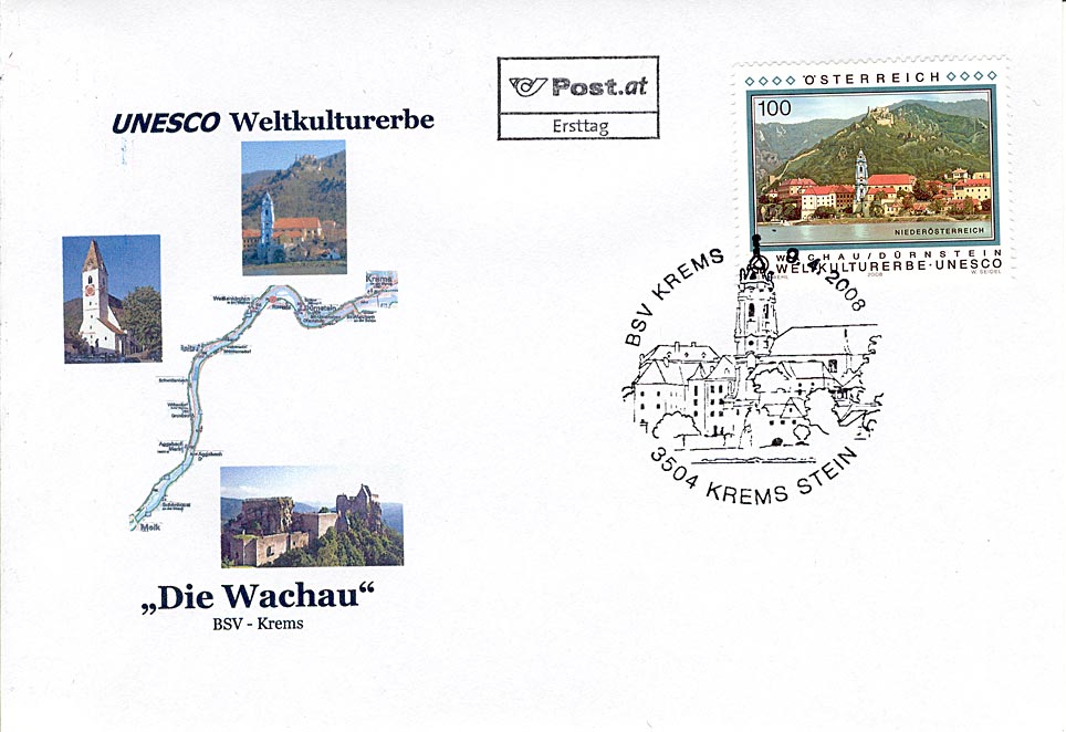 Ersttag der Sonderpostmarke 'UNESCO Weltkulturerbe - Wachau'